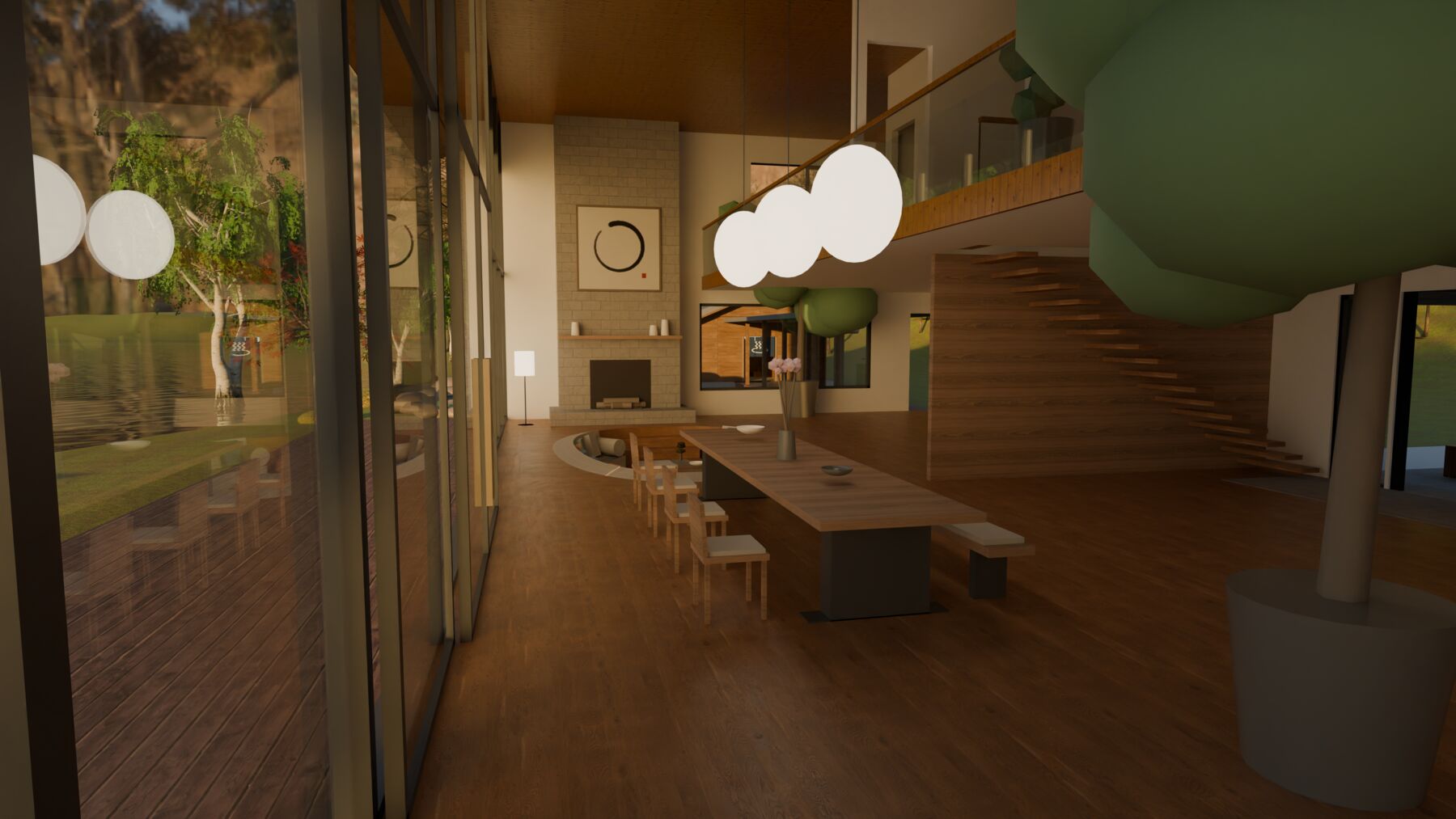 Blender render of the great room