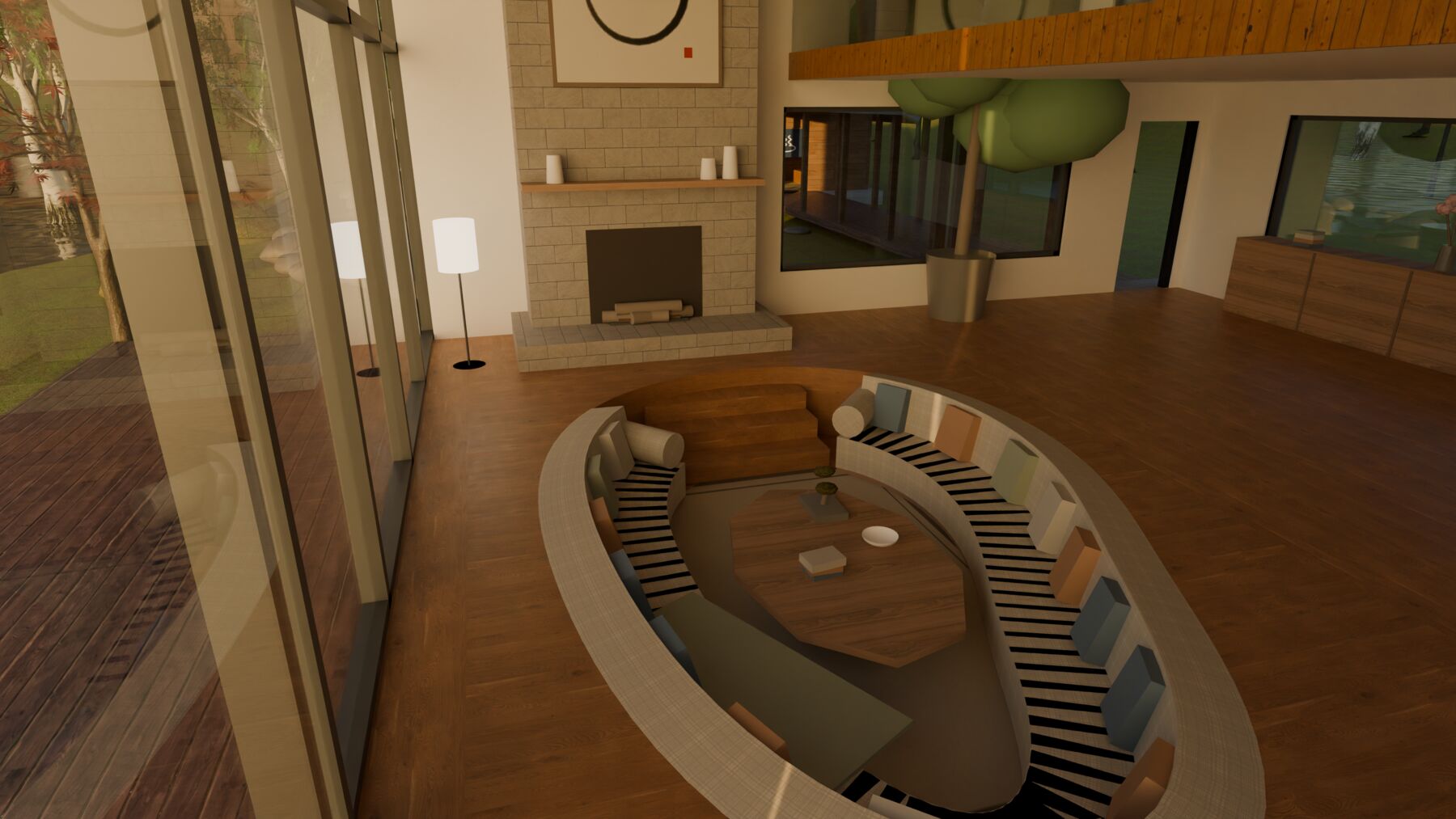 Blender render of the conversation pit